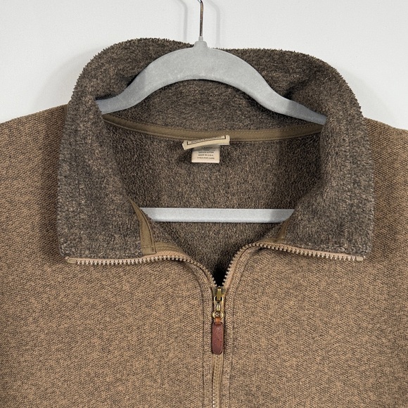 L.L. Bean Men's Full Zip Up Brown Fleece Sweater. Size L Tall. Pockets. Outdoor - Picture 5 of 6
